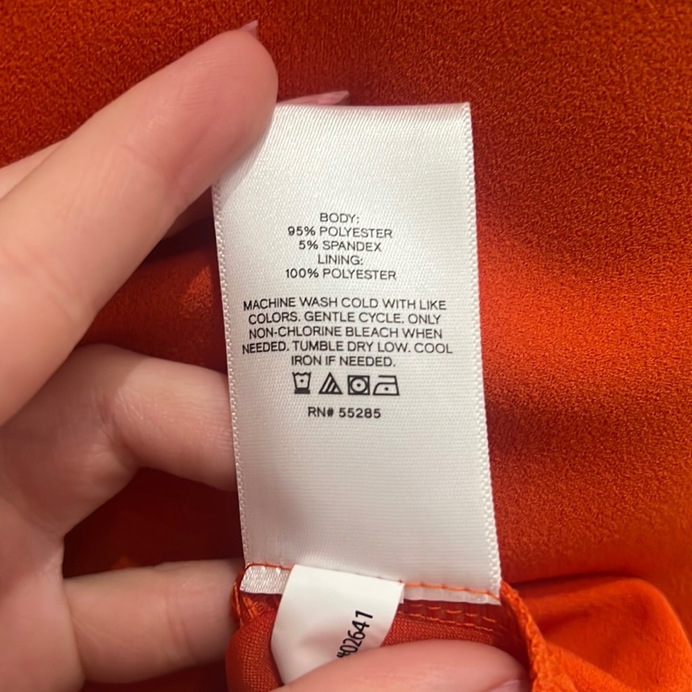 Express V-Neck Puff Sleeve Faux Wrap Sheath Midi Dress - Picture 6 of 6